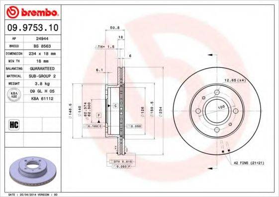 BRECO BS8563 гальмівний диск