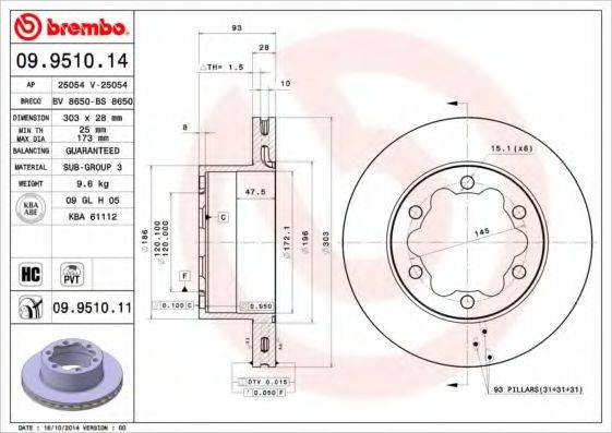 BRECO BS8650 гальмівний диск