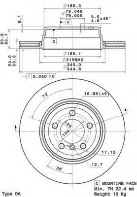 BRECO BS8777 гальмівний диск