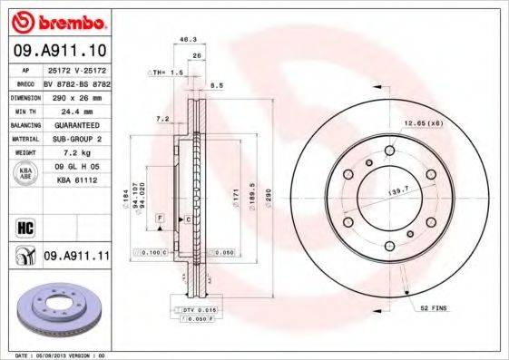 BRECO BS8782 гальмівний диск