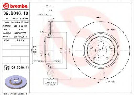 BRECO BS8838 гальмівний диск