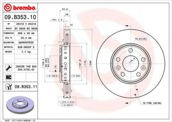 BRECO BS8928 гальмівний диск