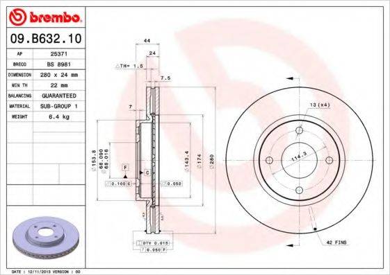 BRECO BS8981 гальмівний диск