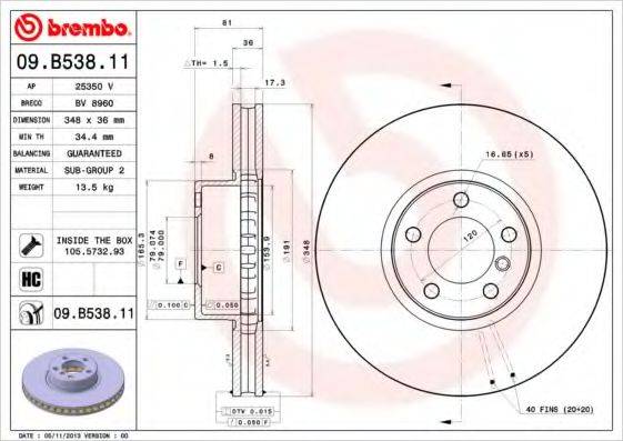 BRECO BV8960 гальмівний диск