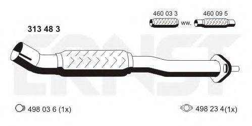 ERNST 313483 труба вихлопного газу; Ремонтна трубка, каталізатор