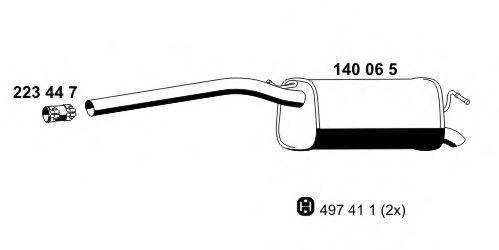 ERNST 140065 Глушник вихлопних газів кінцевий