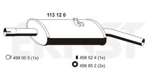 ERNST 113120 Глушник вихлопних газів кінцевий