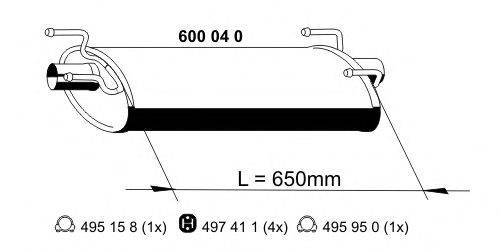 ERNST 600040 Середній глушник вихлопних газів