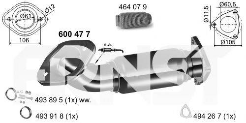 ERNST 600477 Труба вихлопного газу