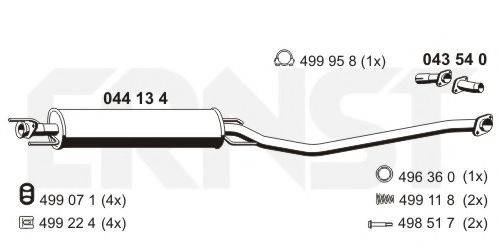 ERNST 044134 Середній глушник вихлопних газів