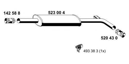 ERNST 523004 Середній глушник вихлопних газів