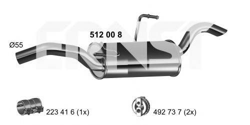 ERNST 512008 Глушник вихлопних газів кінцевий