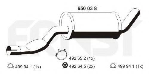 ERNST 650038 Середній глушник вихлопних газів