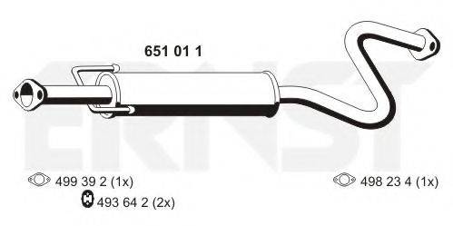 ERNST 651011 Середній глушник вихлопних газів