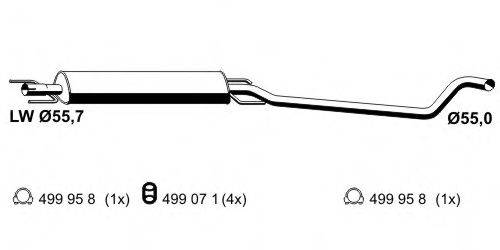 ERNST 054034 Середній глушник вихлопних газів