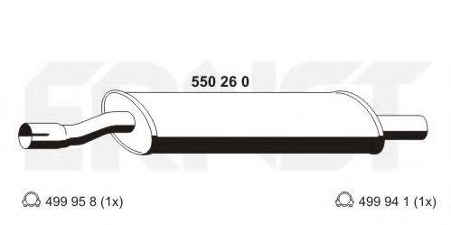 ERNST 550260 Середній глушник вихлопних газів