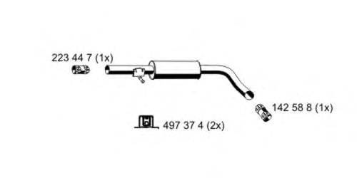 ERNST 133241 Середній глушник вихлопних газів