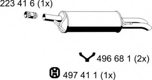 ERNST 204224 Глушник вихлопних газів кінцевий