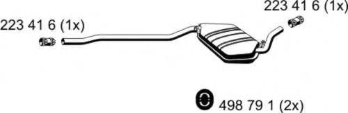 ERNST 223010 Середній глушник вихлопних газів