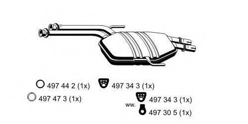 ERNST 375047 Середній глушник вихлопних газів