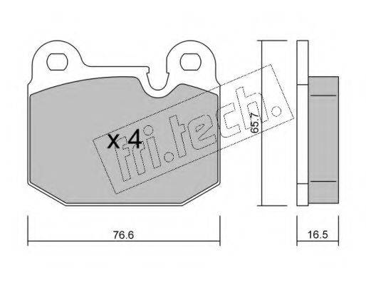 FRI.TECH. 0290 Комплект гальмівних колодок, дискове гальмо