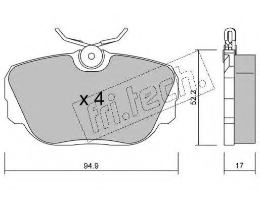 FRI.TECH. 0440 Комплект гальмівних колодок, дискове гальмо