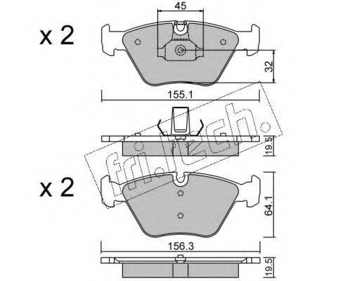 FRI.TECH. 2163 Комплект гальмівних колодок, дискове гальмо