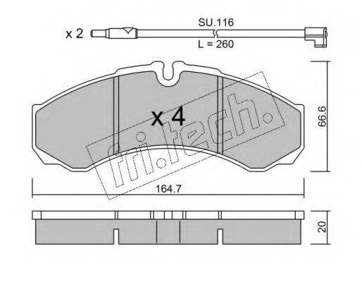 FRI.TECH. 2217W Комплект гальмівних колодок, дискове гальмо