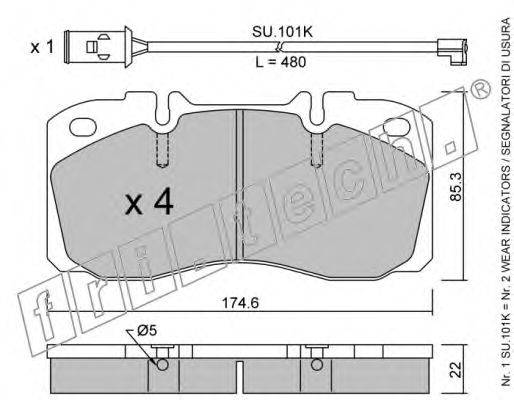 FRI.TECH. 2772W Комплект гальмівних колодок, дискове гальмо