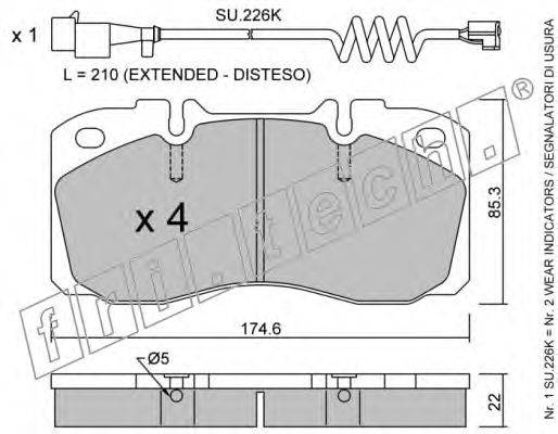 FRI.TECH. 2774W Комплект гальмівних колодок, дискове гальмо