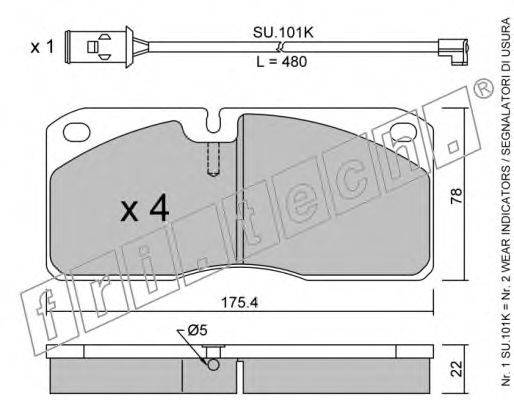 FRI.TECH. 2782W Комплект гальмівних колодок, дискове гальмо