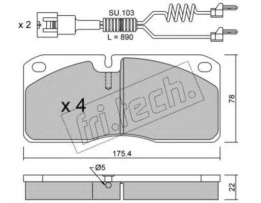 FRI.TECH. 2783W Комплект гальмівних колодок, дискове гальмо