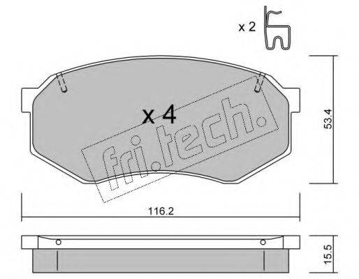 FRI.TECH. 4870 Комплект гальмівних колодок, дискове гальмо