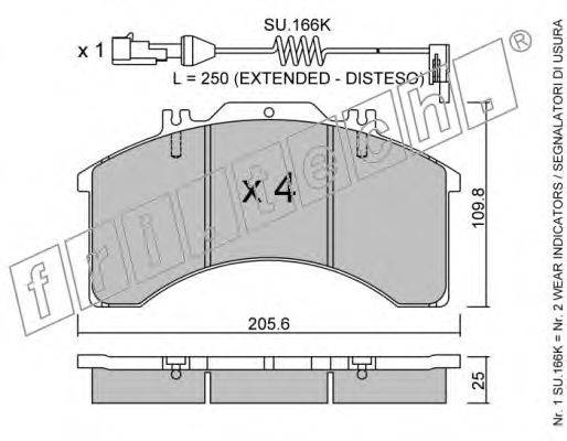 FRI.TECH. 5960W Комплект гальмівних колодок, дискове гальмо