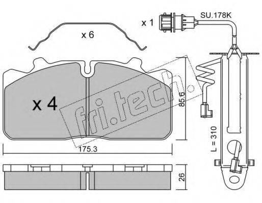 FRI.TECH. 5983W Комплект гальмівних колодок, дискове гальмо