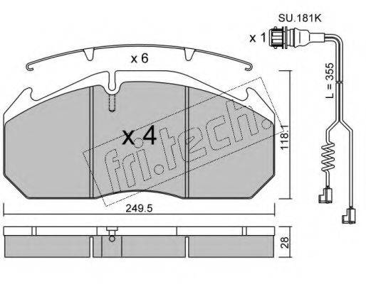 FRI.TECH. 6024W Комплект гальмівних колодок, дискове гальмо