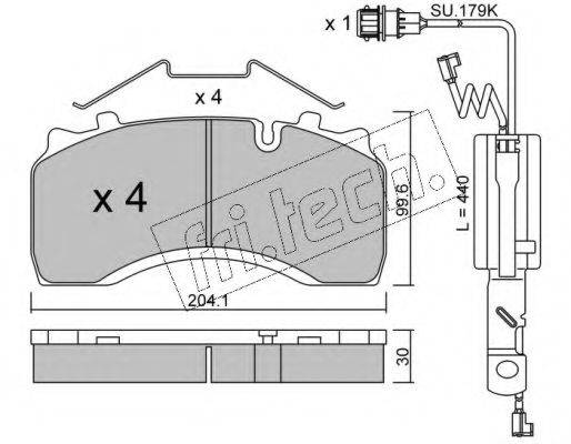 FRI.TECH. 6061W Комплект гальмівних колодок, дискове гальмо