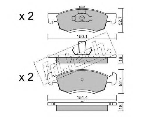 FRI.TECH. 8180 Комплект гальмівних колодок, дискове гальмо