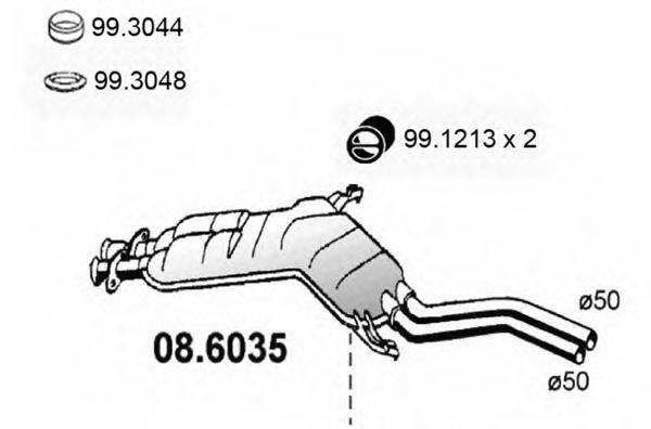 ASSO 086035 Середній глушник вихлопних газів