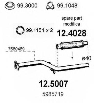 ASSO 125007 Труба вихлопного газу