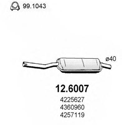 ASSO 126007 Середній глушник вихлопних газів