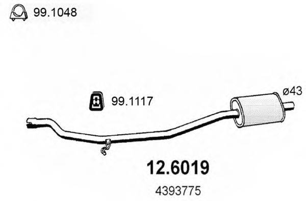 ASSO 126019 Середній глушник вихлопних газів