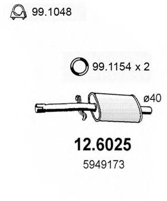 ASSO 126025 Середній глушник вихлопних газів