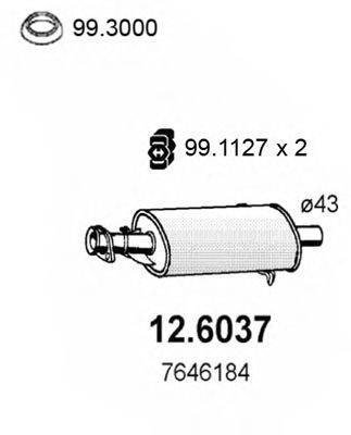 ASSO 126037 Середній глушник вихлопних газів