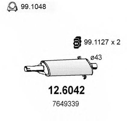 ASSO 126042 Середній глушник вихлопних газів