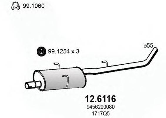 ASSO 126116 Середній глушник вихлопних газів