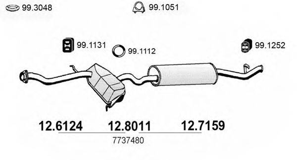 ASSO 126124 Середній глушник вихлопних газів