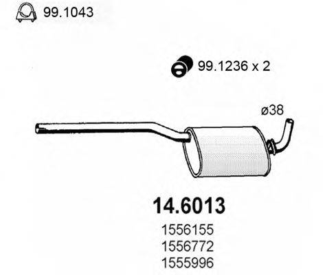 ASSO 146013 Середній глушник вихлопних газів