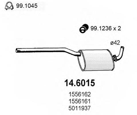 ASSO 146015 Середній глушник вихлопних газів