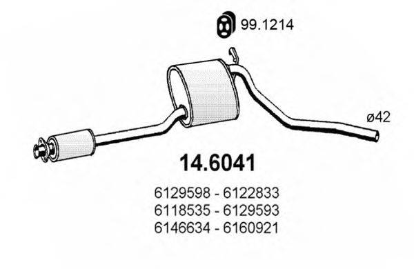 ASSO 146041 Середній глушник вихлопних газів